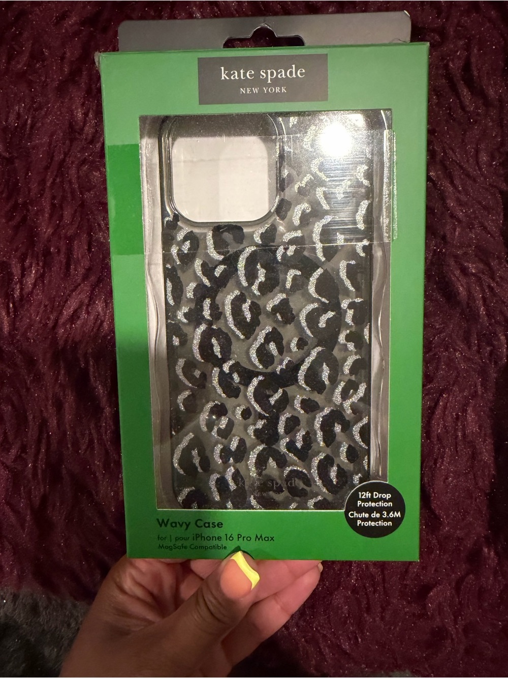 kate spade Black & Silver Leopard Wavy iPhone Case